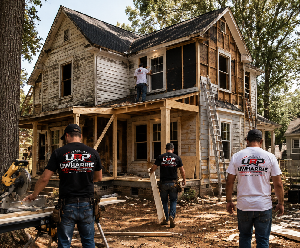 Before: exterior house rebuild