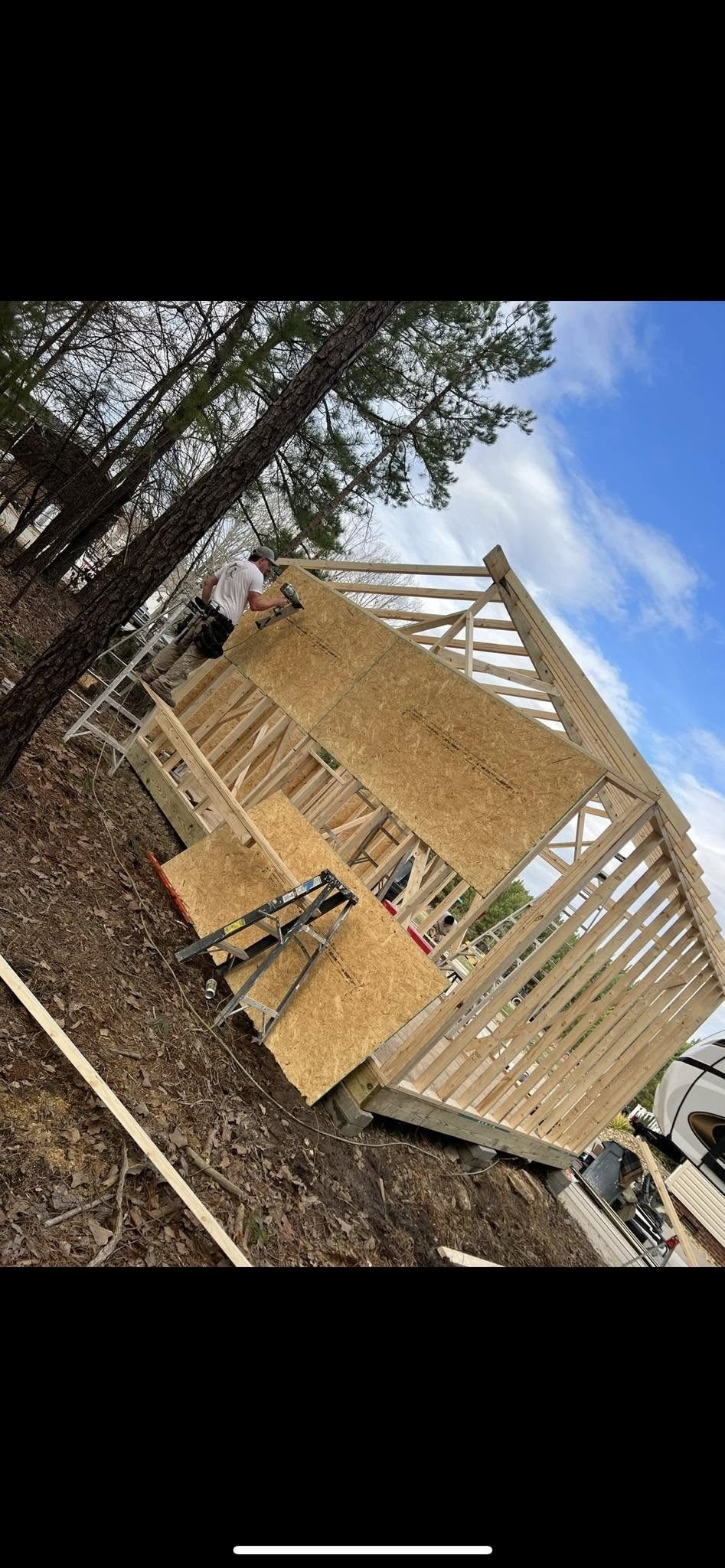 Uwharrie Pro Builders crew framing a structure