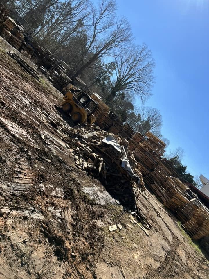 Site clearing and material staging